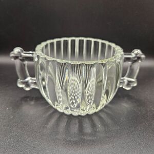 Vintage 1940 Jeannette Depression Glass "National" Pattern Sugar Bowl